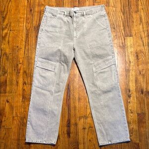 AGOLDE Women's Copper High Rise‎ Gray Cargo Jeans 100% Organic Cotton Size 32